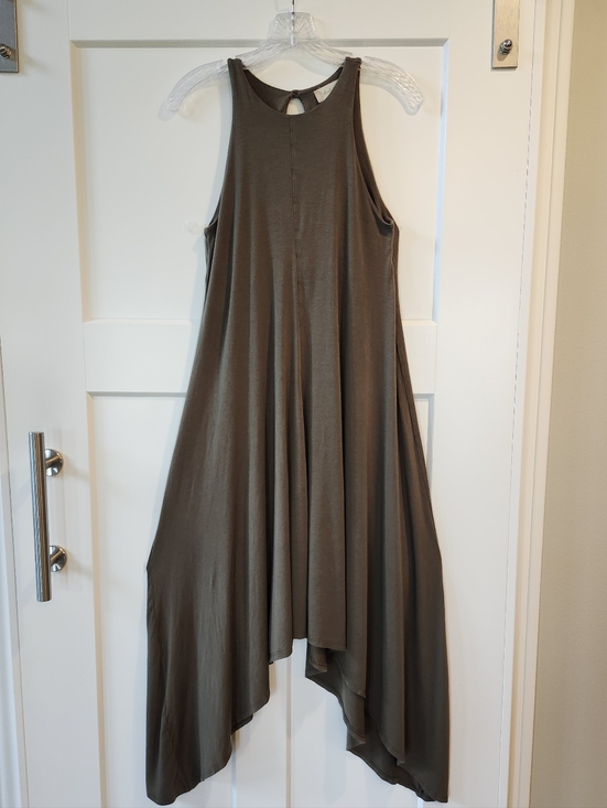 Altar'd State Dresses & Skirts - Altar'd State Olive Asymmetrical Hem Swing Dress